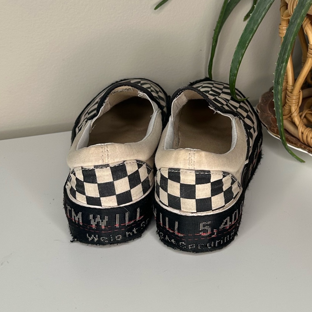Custom Vans Checkerboard Slip-Ons w/ Off-White Style Platform Belt Wrap M6.5 W8 - Picture 6 of 13